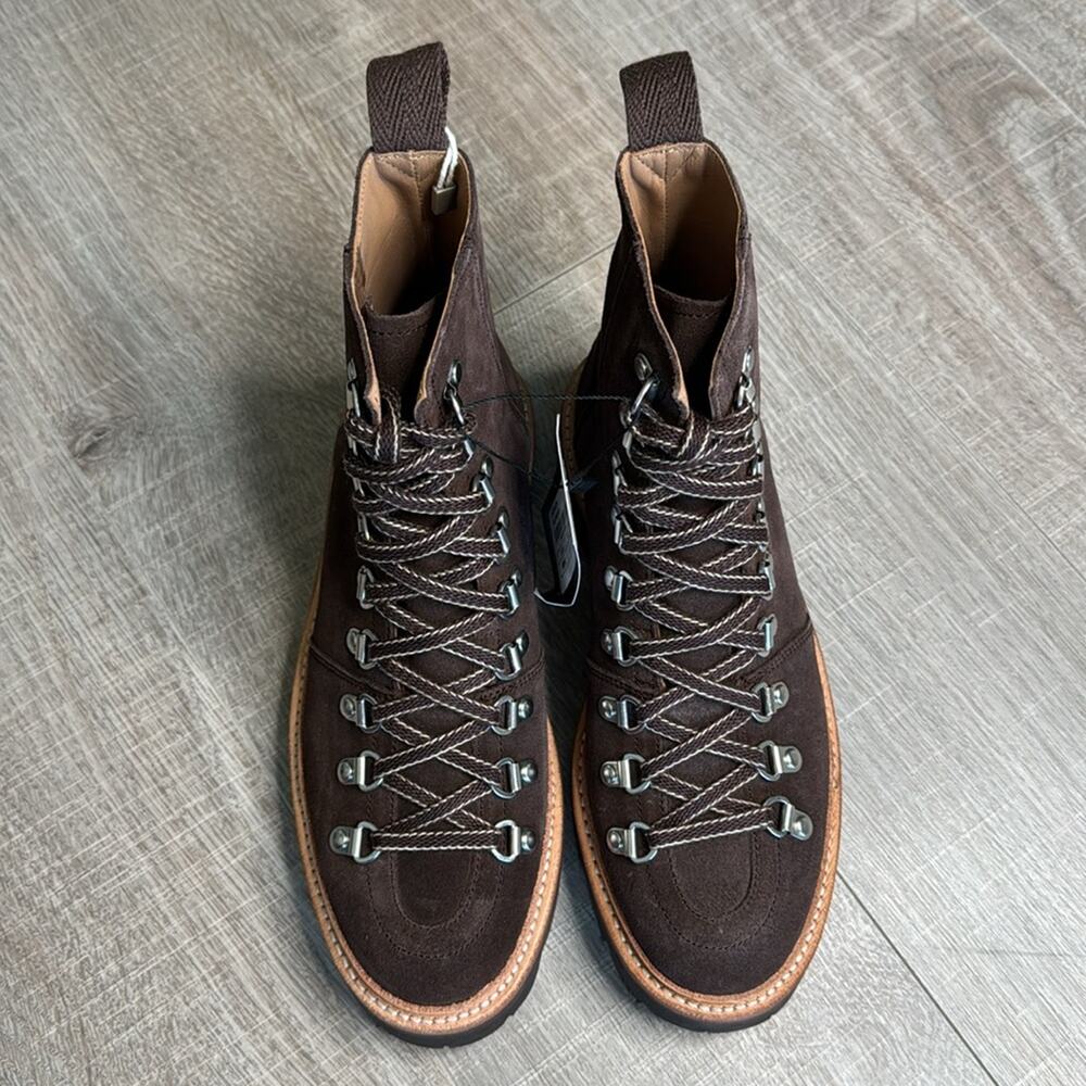 NIB GRENSON Women’s Brown Suede Leather Lace Up Nanette Hiker Boots - Picture 4 of 11